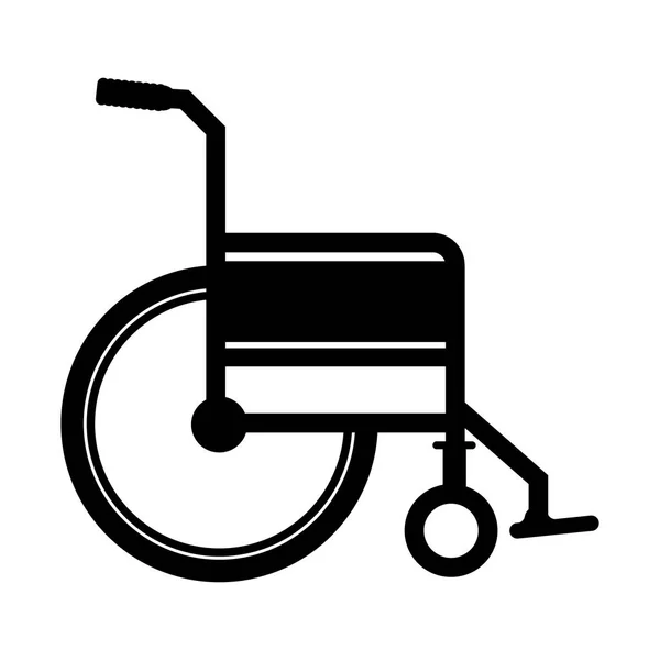 Black silhouette wheelchair flat icon — Stock Vector