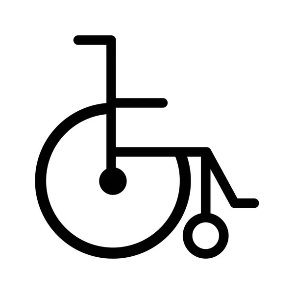 Black silhouette abstract wheelchair flat icon — Stock Vector