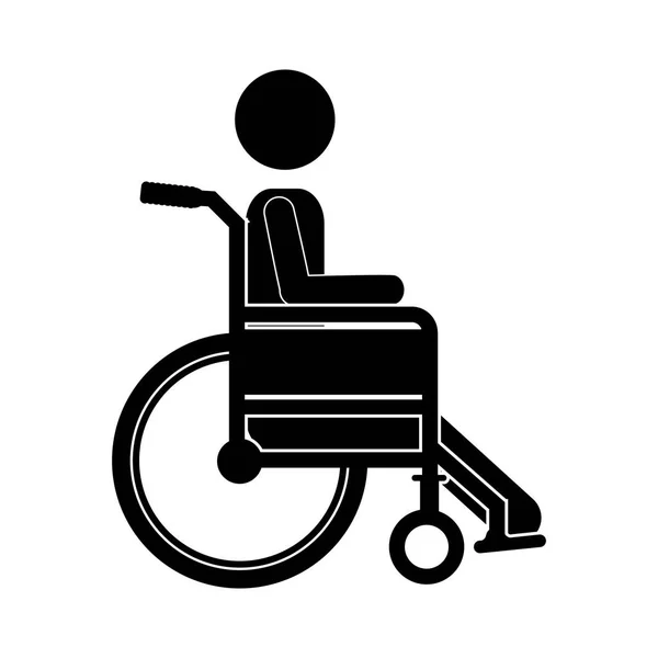 Person sitting wheelchair flat icon — Stock Vector