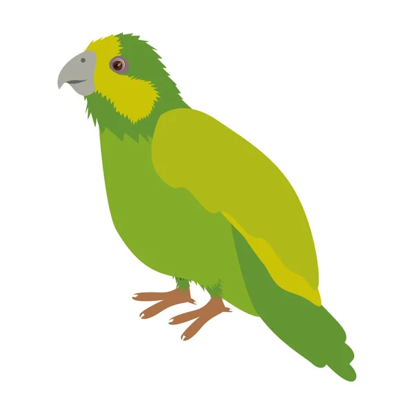 Silueta loro verde animal pájaro — Vector de stock