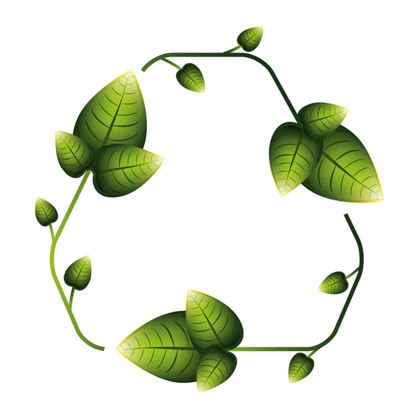 Folhas em forma de símbolo de reciclagem — Vetor de Stock