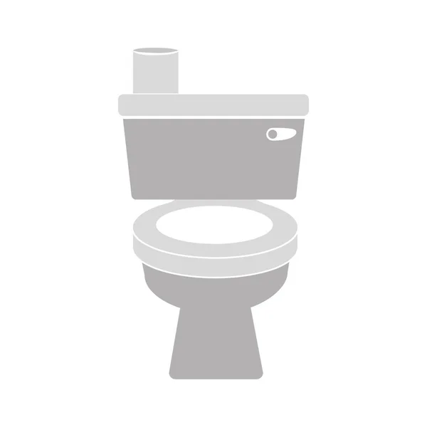 Graustufen-Toilette mit Toilettenpapier — Stockvektor