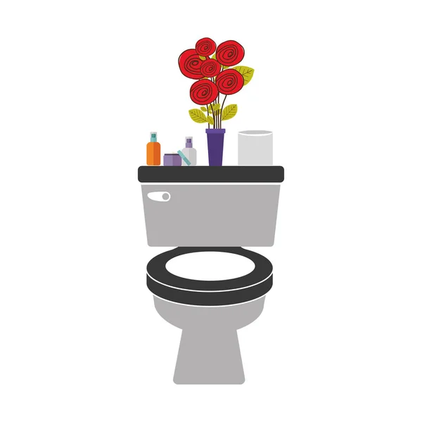 Toilette colorée avec vase décoratif — Image vectorielle