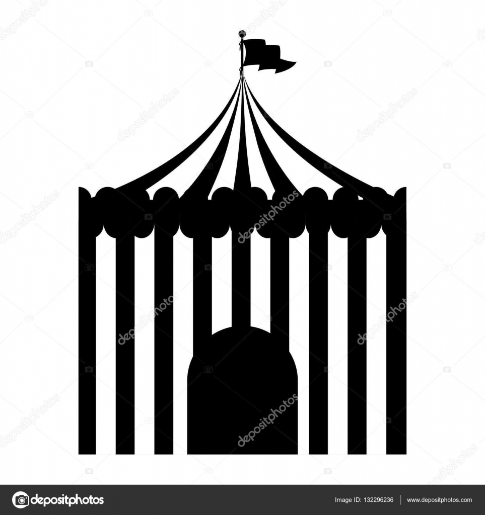 Download Black silhouette circus tent icon — Stock Vector © grgroupstock #132296236