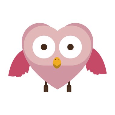 pembe baykuş sevimli çizgi film karakteri