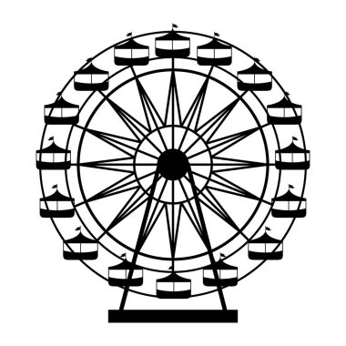 siluet dönme dolap tematik park simgesi