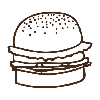 hamburger yemek simgesi silüeti