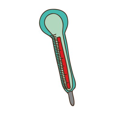 thermometer with temperature scale in colors clipart