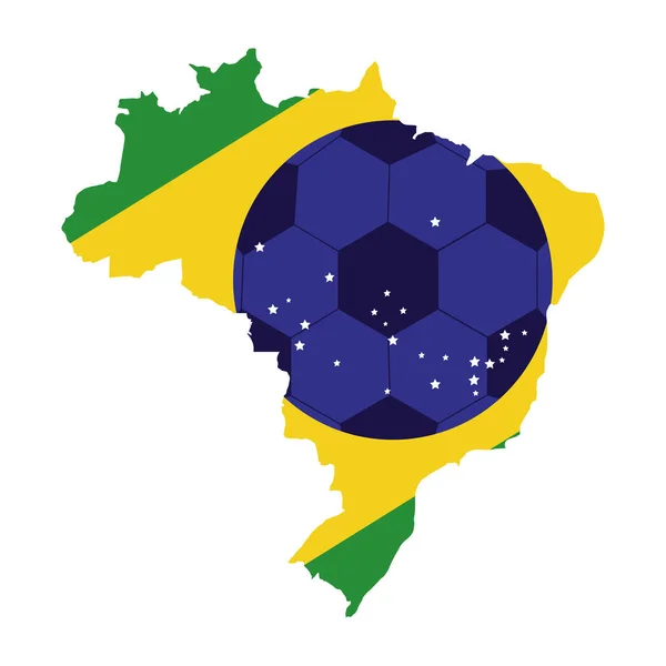 Kleurrijke silhouet met Brazilië kaart — Stockvector