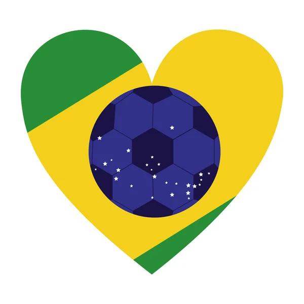 Brezilya kalp ile renkli siluet — Stok Vektör