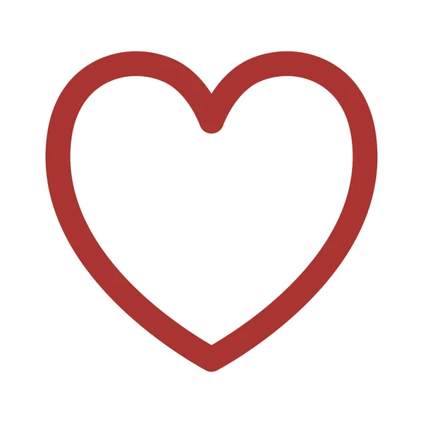 Silueta corazón rojo icono de diseño — Vector de stock