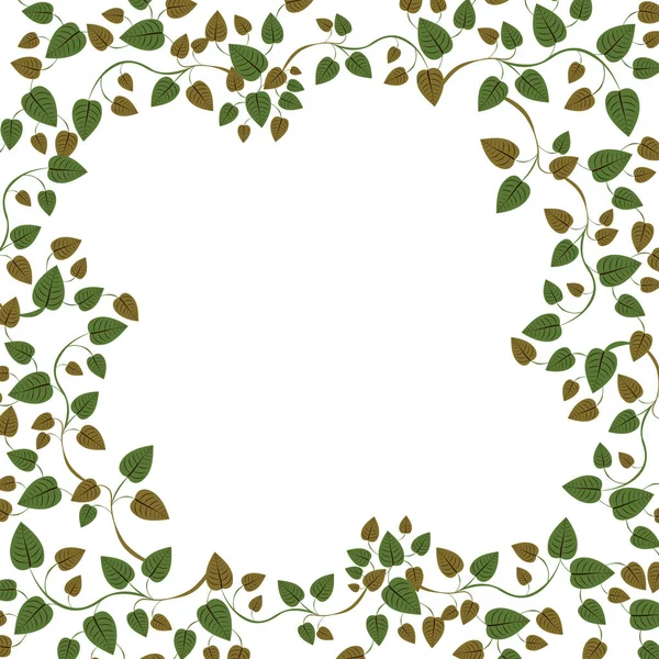 Moldura de círculo floral com hera e folhas —  Vetores de Stock