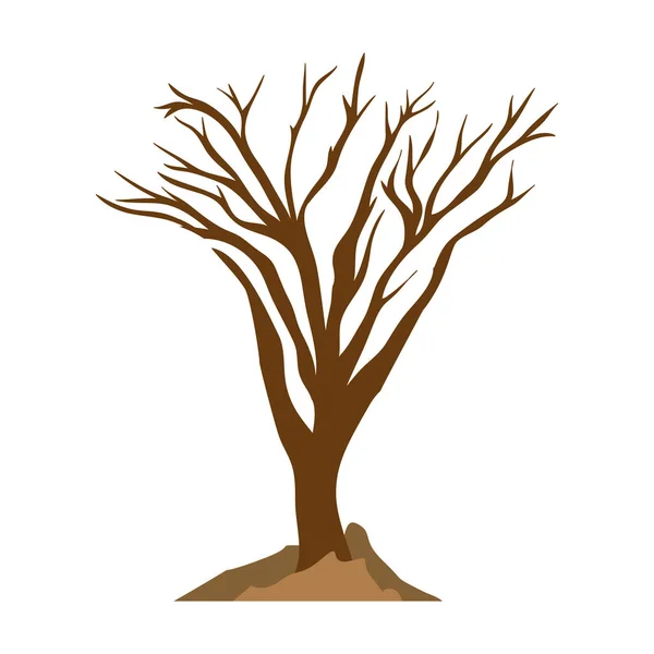 Tronco de árvore com ramos sem folhas — Vetor de Stock