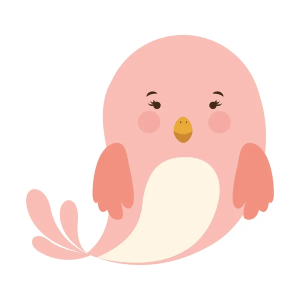 Silueta lindo icono de pájaro rosa — Archivo Imágenes Vectoriales