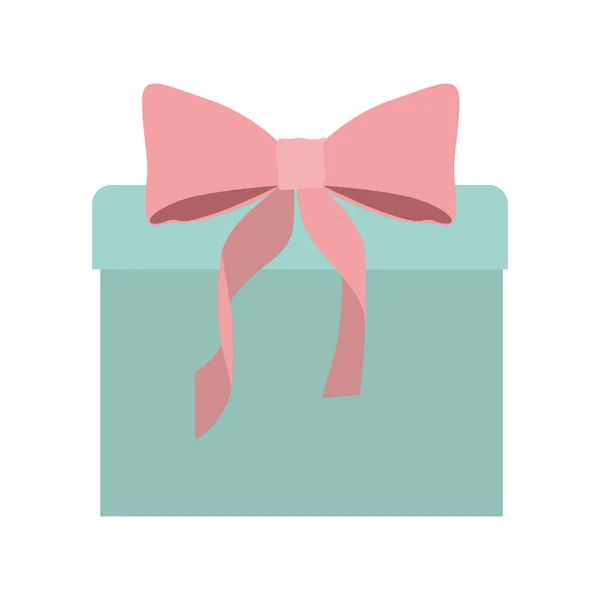 Embalaje de regalo con lazo rosa — Vector de stock