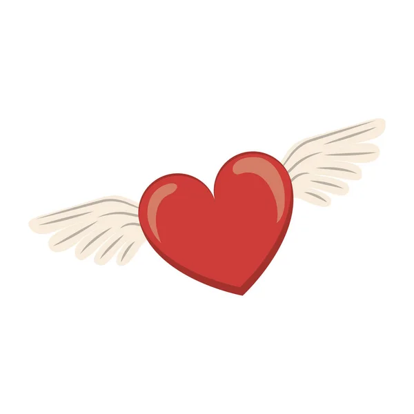 Σχήμα καρδιάς με φτερά — Διανυσματικό Αρχείο