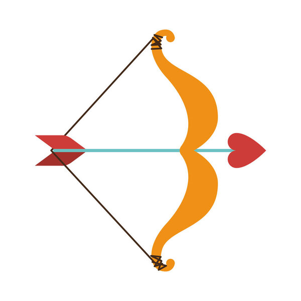 cupid bow icon and arrow with a heart