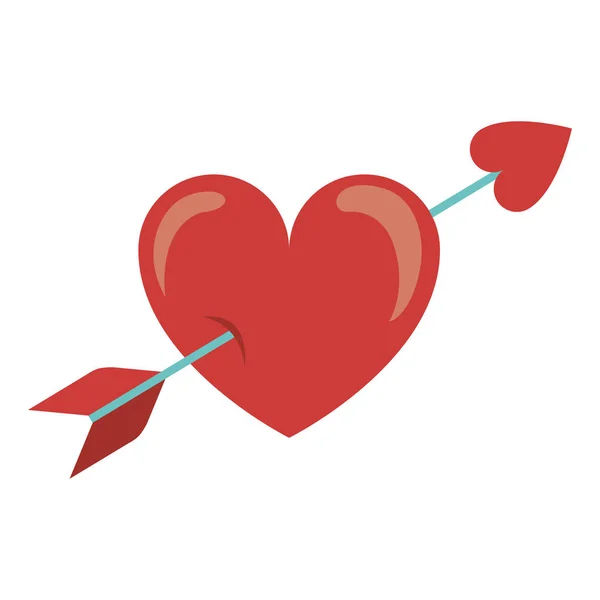 Amour Symbol med hjärta och pil ikonen — Stock vektor
