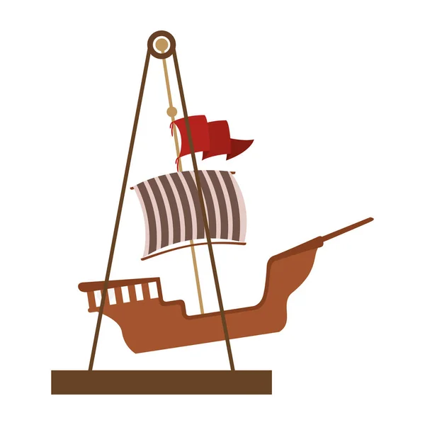 Parque de atracciones pirata barco línea icono — Archivo Imágenes Vectoriales