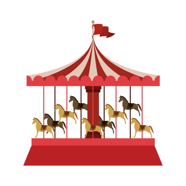 Merry go round med hästar — Stock vektor