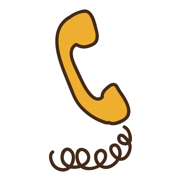 Handset with cord design icon — Stock Vector