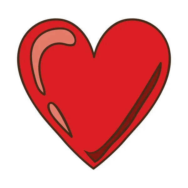 Ícone de design de coração vermelho com brilhante —  Vetores de Stock