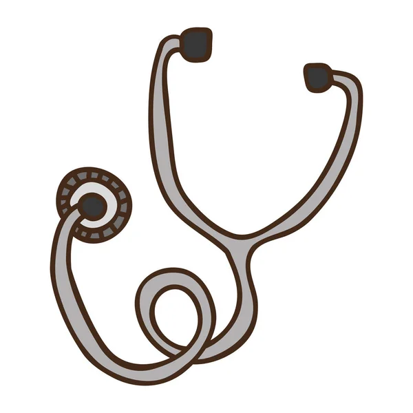 Estetoscópio cinza médico com auriculares —  Vetores de Stock