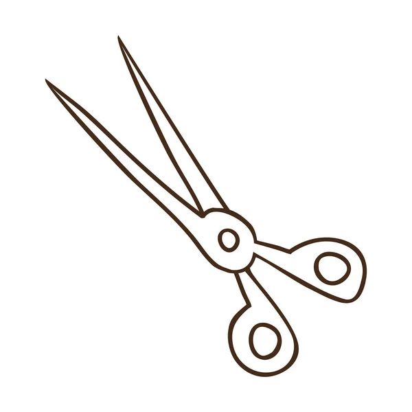 Contorno de silhueta com ferramenta de tesoura —  Vetores de Stock