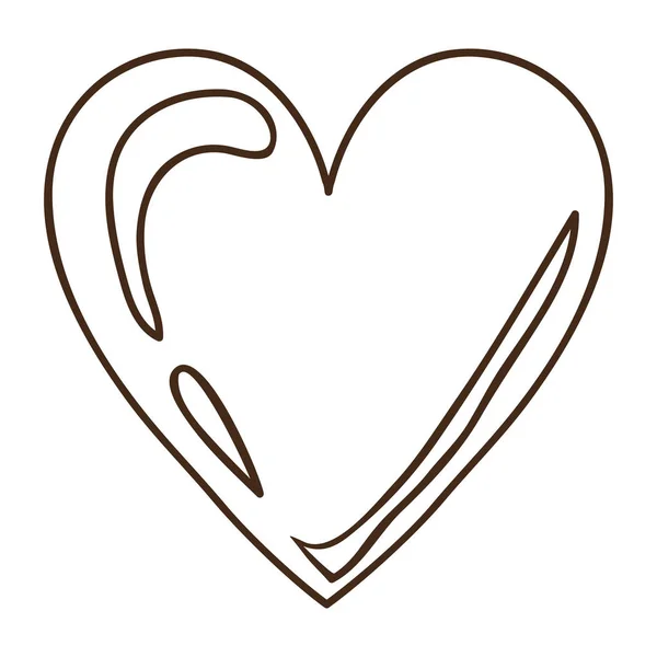 Silhouette icona di design cuore rosso con lucido — Vettoriale Stock