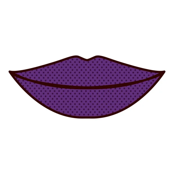 Silhueta sorridente ícone lábios roxos —  Vetores de Stock