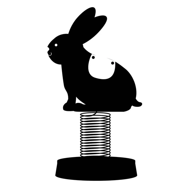 Silhouette bunny cart for carousel icon — Stock Illustration Silhouette bunny cart for carousel icon Stock Vector