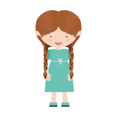 örgü saç kız mavi elbise ile