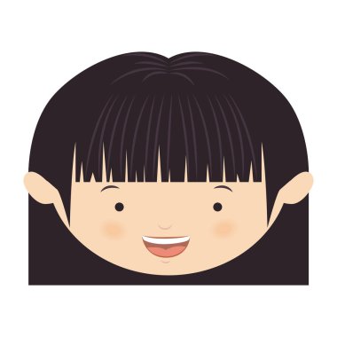 kısa saçlı Asyalı kız ön yüz