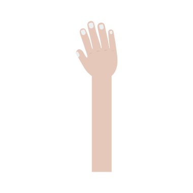 hand raised with fingers and nails clipart