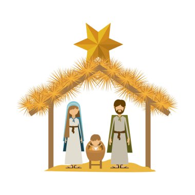 İzole Kutsal Aile ve İsa'nın Doğuşu tasarım