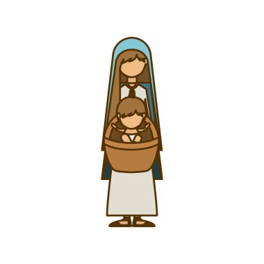 İzole Kutsal Meryem ve İsa'nın tasarım bebek