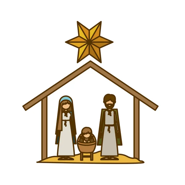 Ізольована священна родина і різдвяний дизайн — стоковий вектор