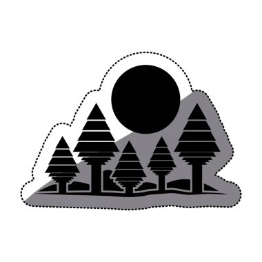 İzole orman ve güneş tasarım