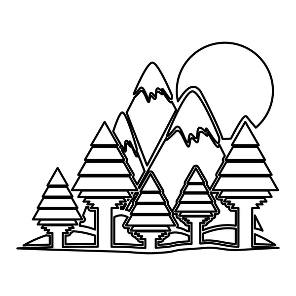 分離、山や森のデザイン — ストックベクタ