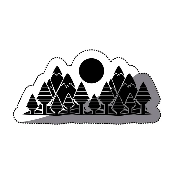 İzole orman ve dağ tasarım — Stok Vektör