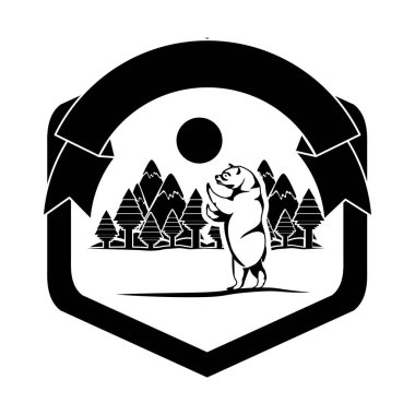 İzole ayı hayvan tasarım