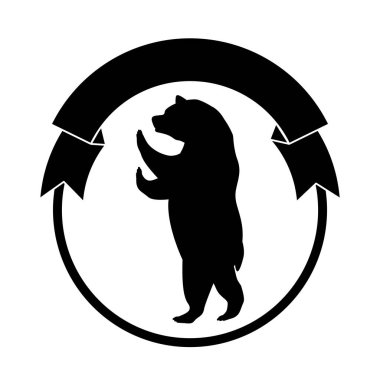 İzole ayının içinde etiket tasarımı