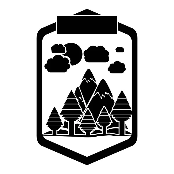 Geïsoleerde bos en berg ontwerp — Stockvector