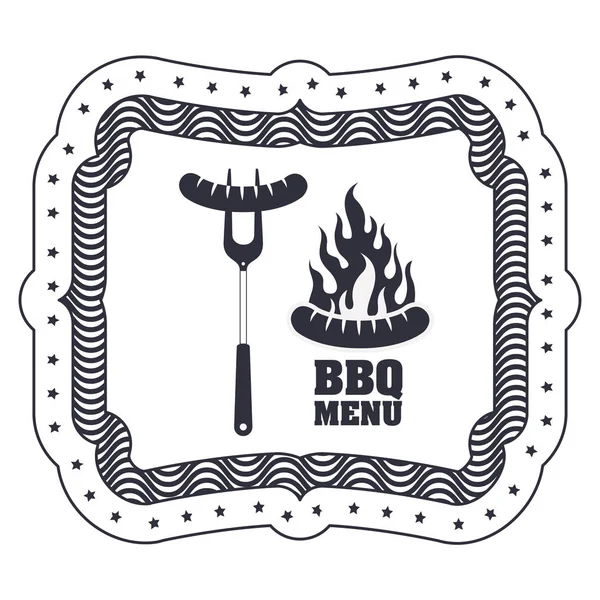 Isolated bbq menu and steak house design — Stock Vector