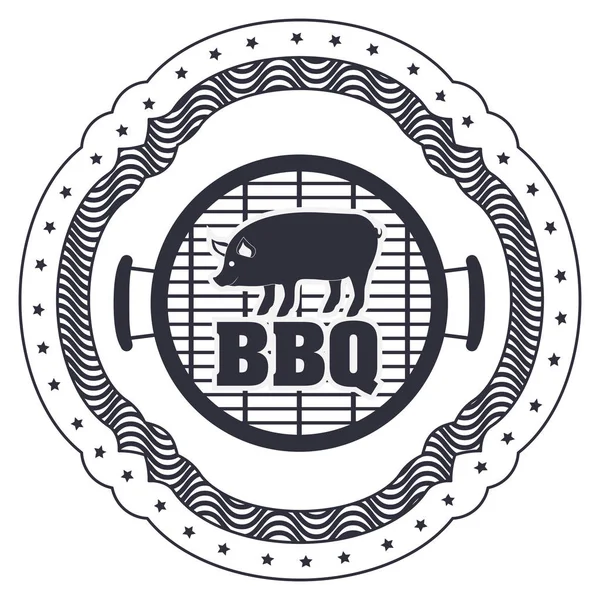 Menu barbecue isolé et design de la maison de steak — Image vectorielle