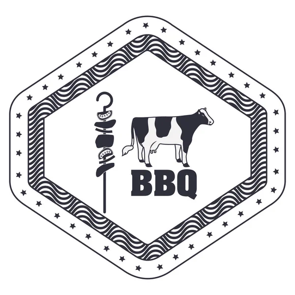 Menu barbecue isolato e design della steak house — Vettoriale Stock