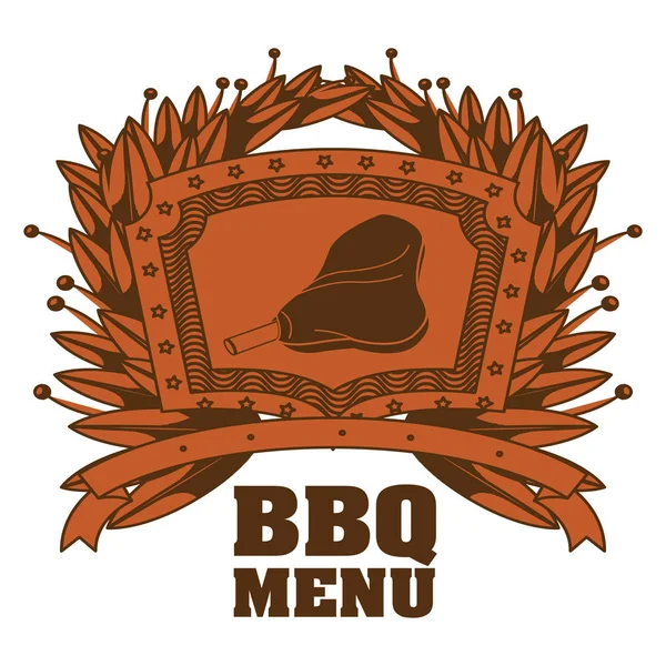Geïsoleerde BBQ-menu en steak house design — Stockvector