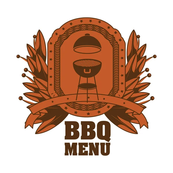 Isolated bbq menu and steak house design — Stock Vector