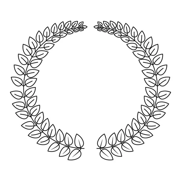 Disegno della corona di foglie isolate — Vettoriale Stock