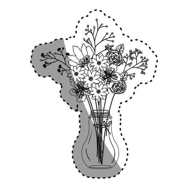 Isolato disegno decorazione fiori — Vettoriale Stock